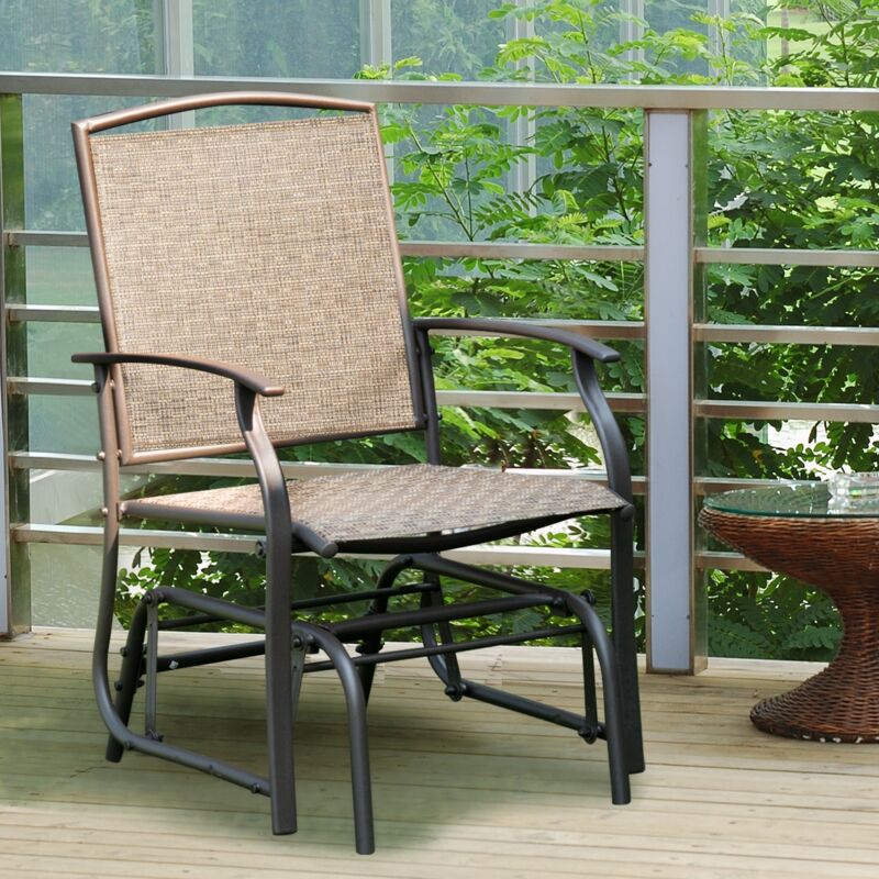 Design In - Fauteuil à Bascule Jardin Textilène Acier Charge Max 150KG CW85031