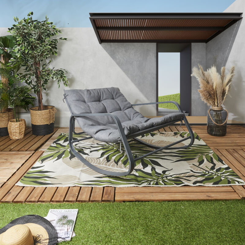 Fauteuil de jardin à bascule en métal Miamii