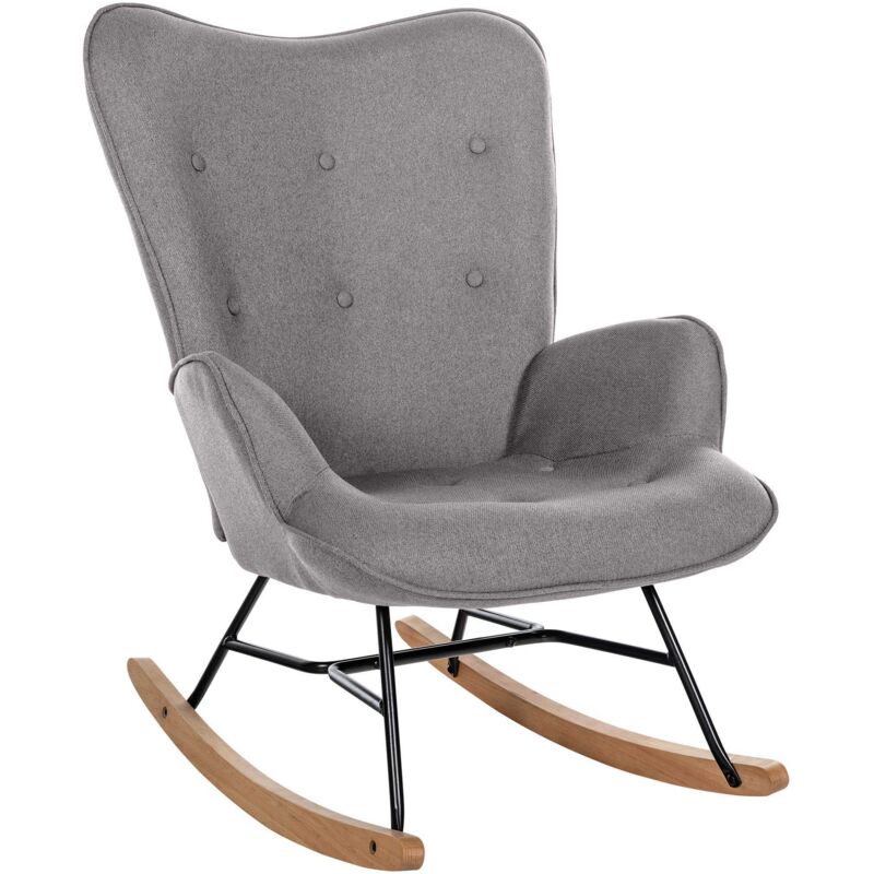 Chaise à bascule élégante et robuste dans un tissu rembourré et matelassé dans diverses couleurs colore : Gris
