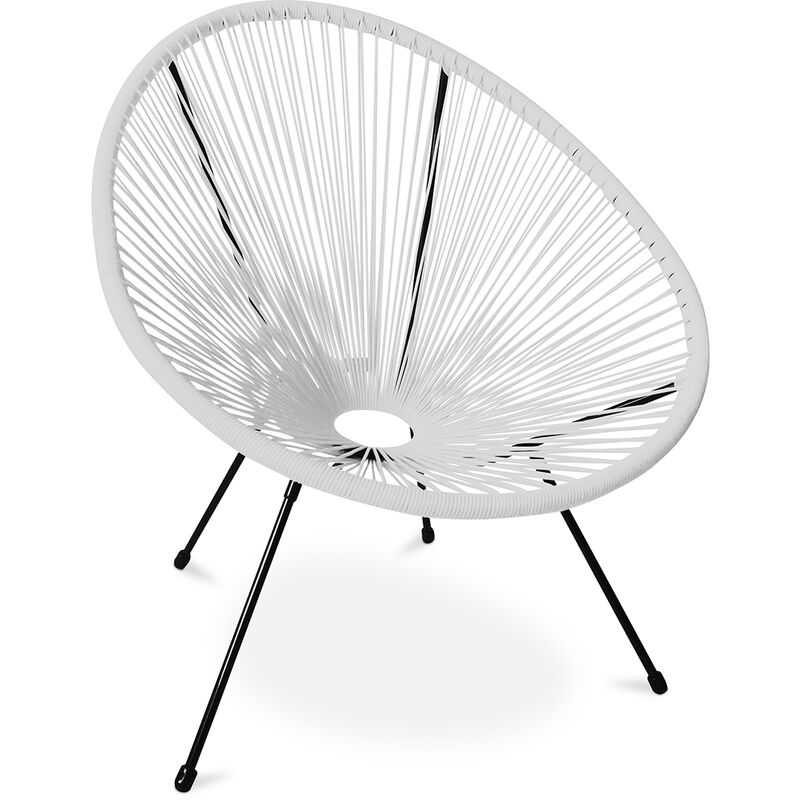 Chaise d'extérieur - Chaise de jardin - Nouvelle édition - Acapulco Blanc - Acier, Rotin synthétique - Blanc