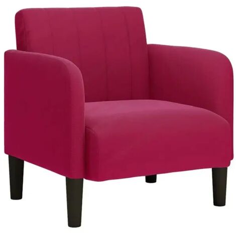 Fauteuil, accoudoirs bordeaux, 54 cm, revêtement en velours