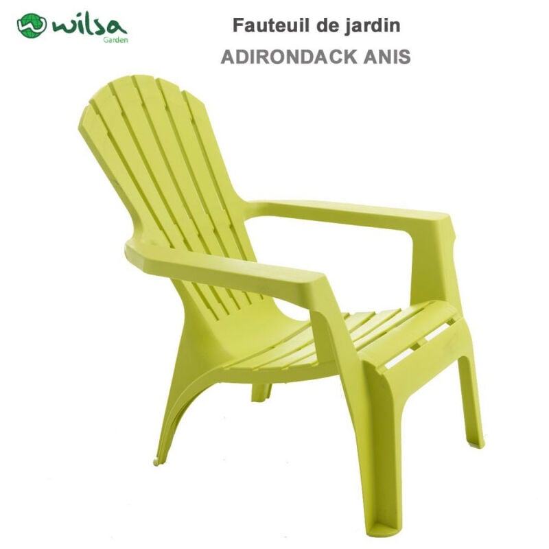 Fauteuil Adirondack résine polypropylène Wilsa Garden Anis - 1 Fauteuil Adirondack