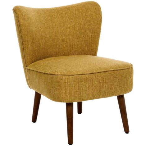 Fauteuil Aera en Tissu Jaune Ocre L69xl57xH72,5 cm - Atmosphera créateur d'intérieur