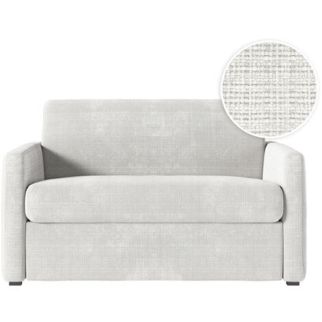 Fauteuil AGATHE convertible express 100x190cm en tissu chenille beige - Matelas 13cm