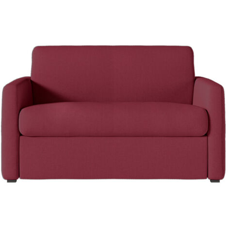 Fauteuil AGATHE convertible express couchage quotidien 100x190cm en tissu bordeaux - Matelas 13cm