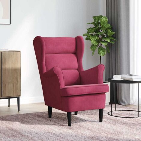 Fauteuil agréable  Chaise Relax Rouge bordeaux Velours pour salon -BV34191