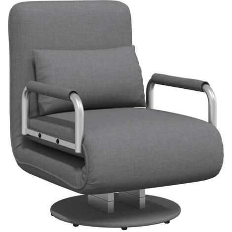 Fauteuil agréable Fauteuil pivotant relax grand confort et canapé-lit Gris foncé Tissu pour salon -BV45551