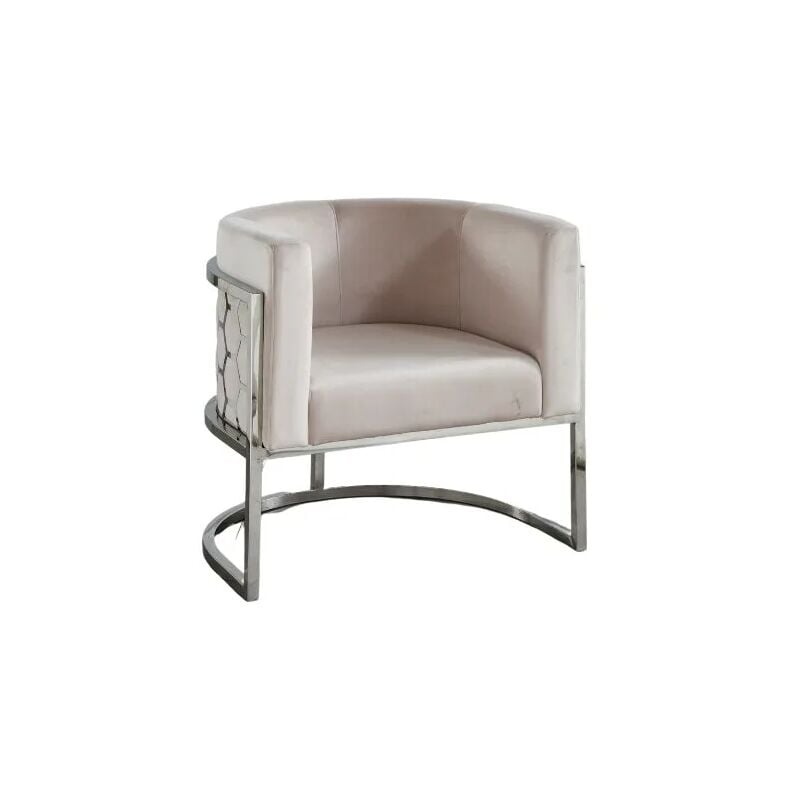 Homy France - Fauteuil alveoles velours Beige