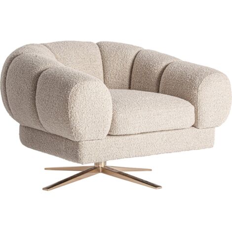 Fauteuil art déco blanc cassé confort et élégance moderne - Blanc cassé marbré bois clair