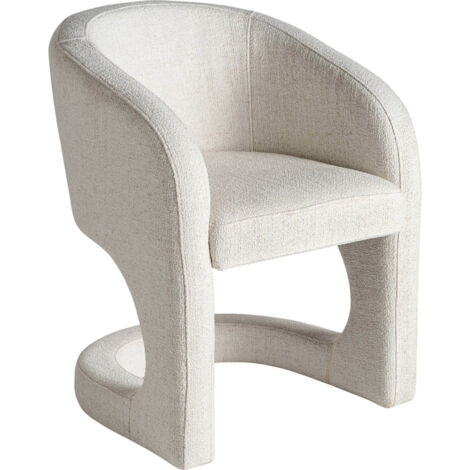 Fauteuil art déco blanc cassé design élégant et confort raffiné - Blanc cassé finition naturelle