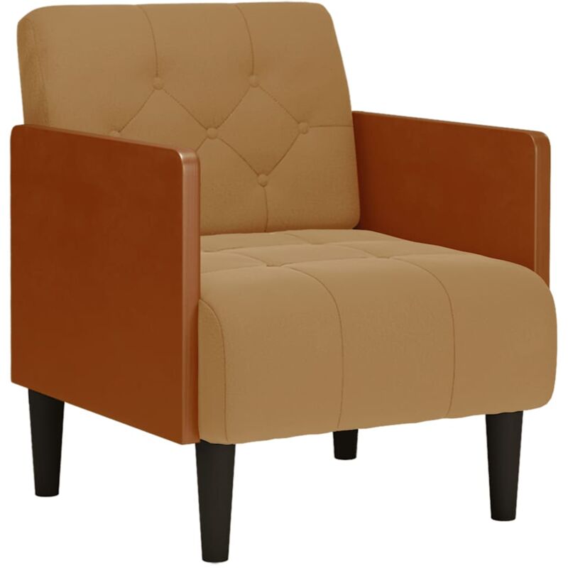 Vidaxl - Fauteuil avec accoudoirs marron 55 cm velours