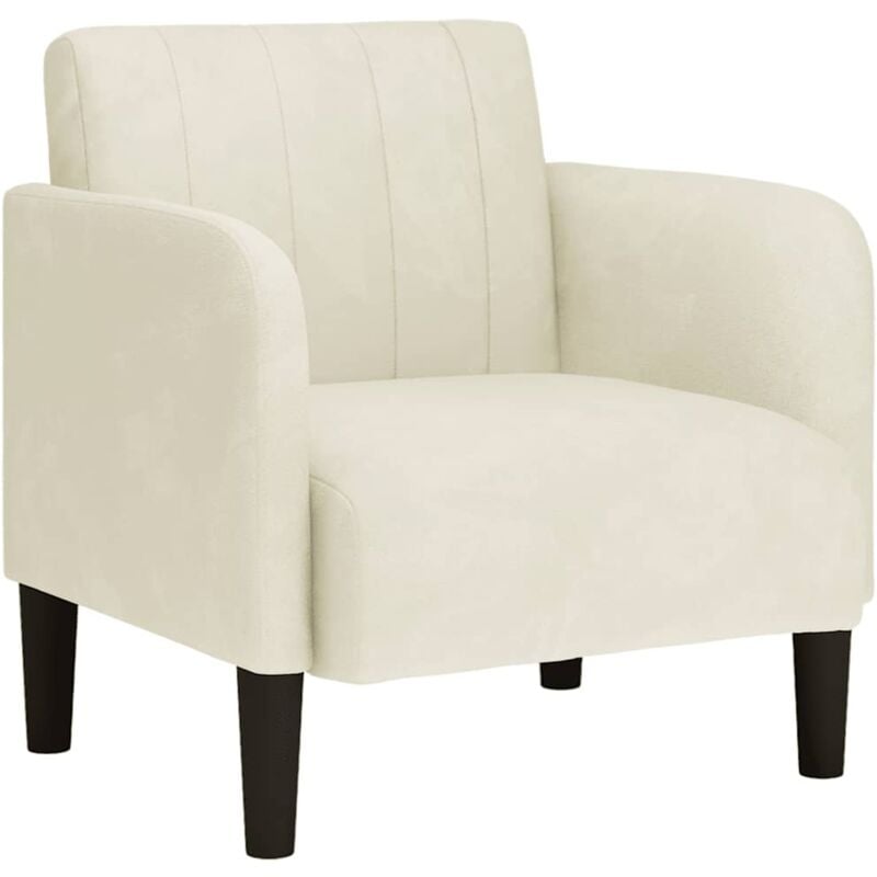 Fauteuil avec accoudoirs crème 54 cm velours Vidaxl