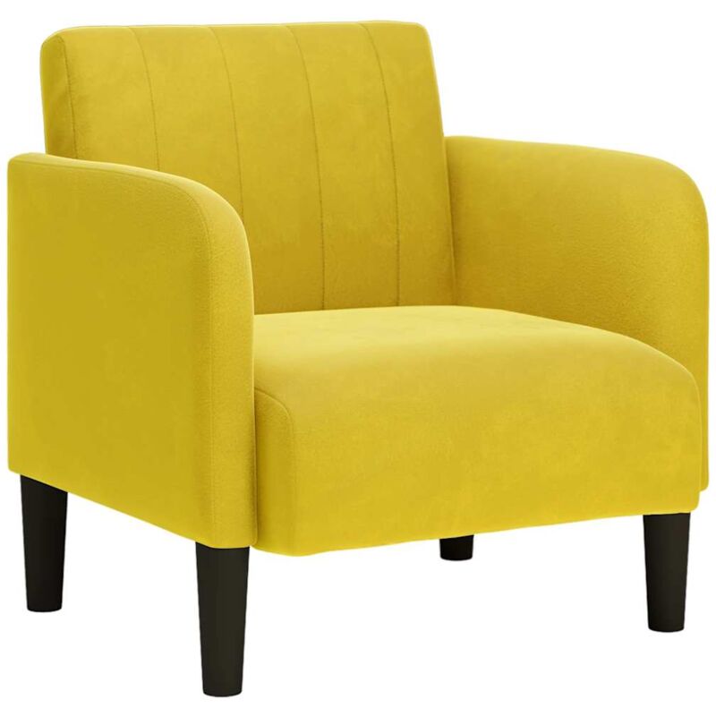 Fauteuil avec accoudoirs jaune 54 cm velours Vidaxl