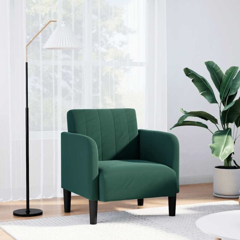 Vidaxl - Fauteuil avec accoudoirs vert foncé 54 cm velours