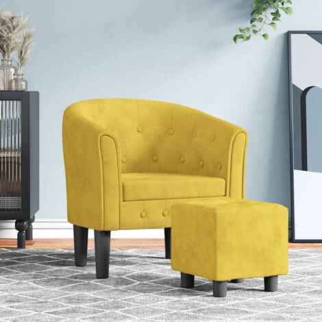 Fauteuil avec repose-pied-Chaise de relaxation-Fauteuil Relax jaune velours 397656