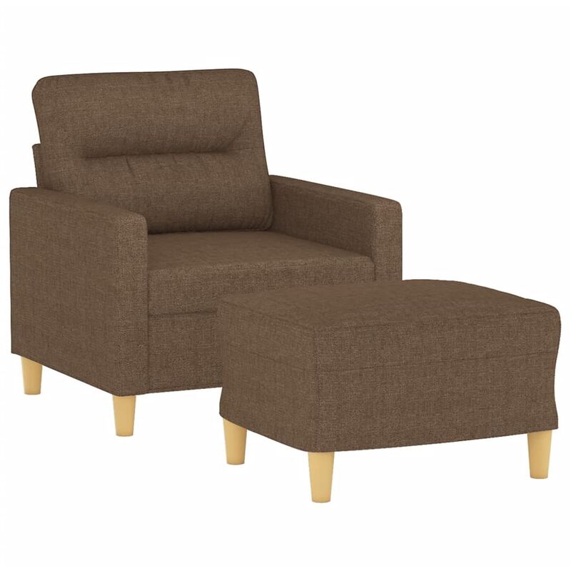 Fauteuil avec repose-pied Marron 60 cm Tissu Vidaxl