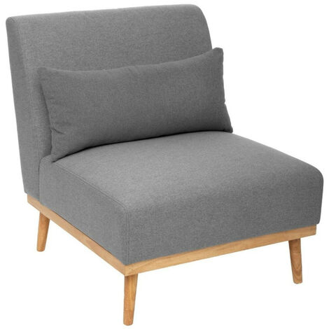 Fauteuil bas Andria pieds bois gris galet Atmosphera