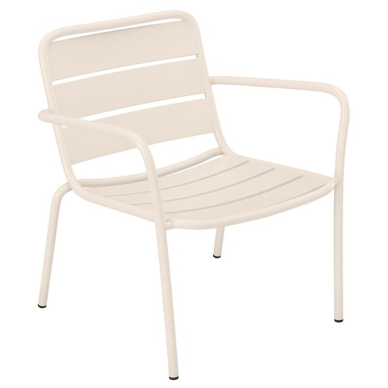 Vente-unique - Fauteuil bas de jardin empilable en métal - Beige - mirmande de mylia