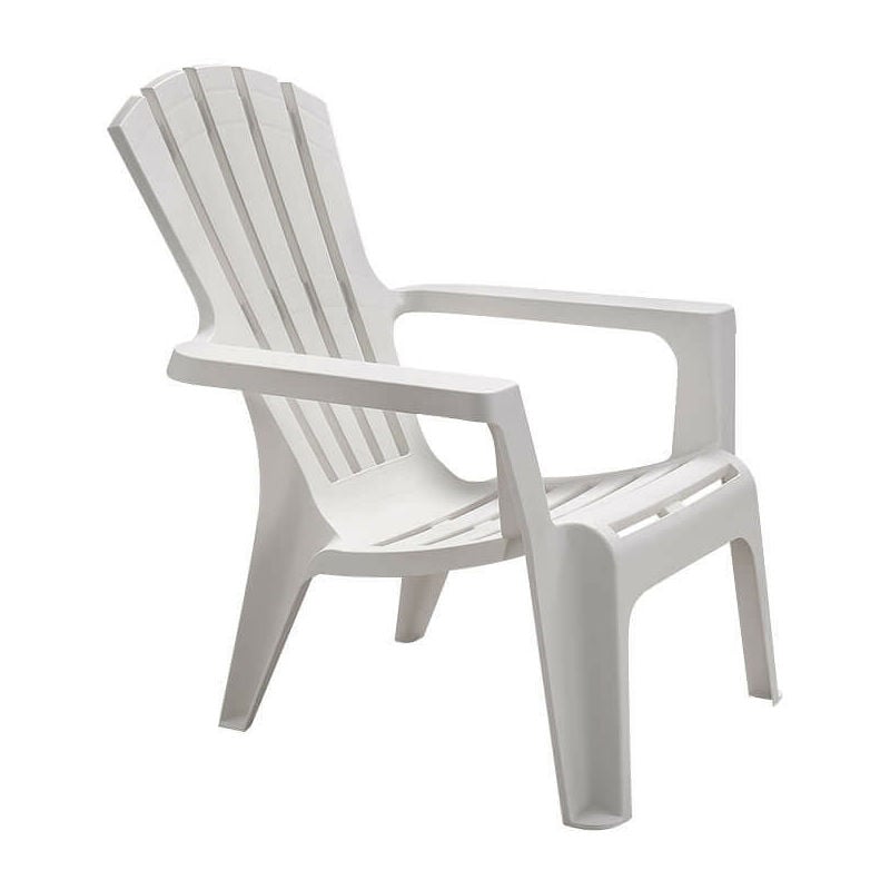 Jardin de fauteuils en plein air en résine et en fibre de verre avec dossier haut et basse inférieur White - White