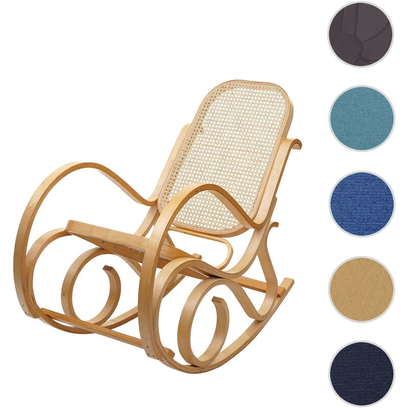 Mendler – Fauteuil à bascule en rotin couleur noyer – Assise 42x44 cm – Hauteur 90 cm – Confort optimal pour salon