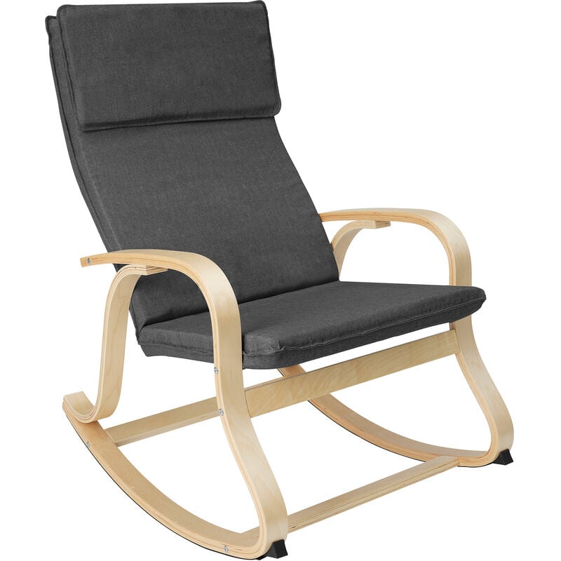 Fauteuil à bascule Avec des accoudoirs, cadre en bois de bouleau avec un Rembourrage confortable et coussin