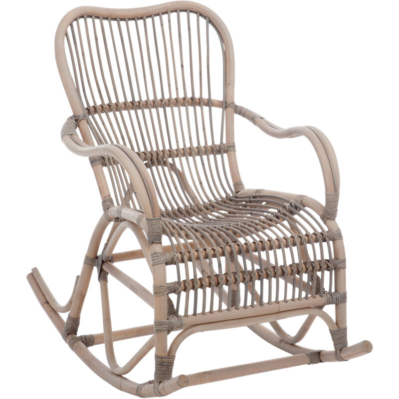 Rocking chair en rotin gris - carmelie