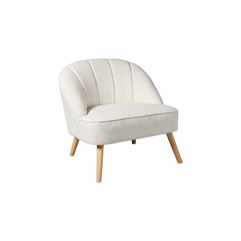 Atmosphera - Fauteuil Naova bouclette Blanc