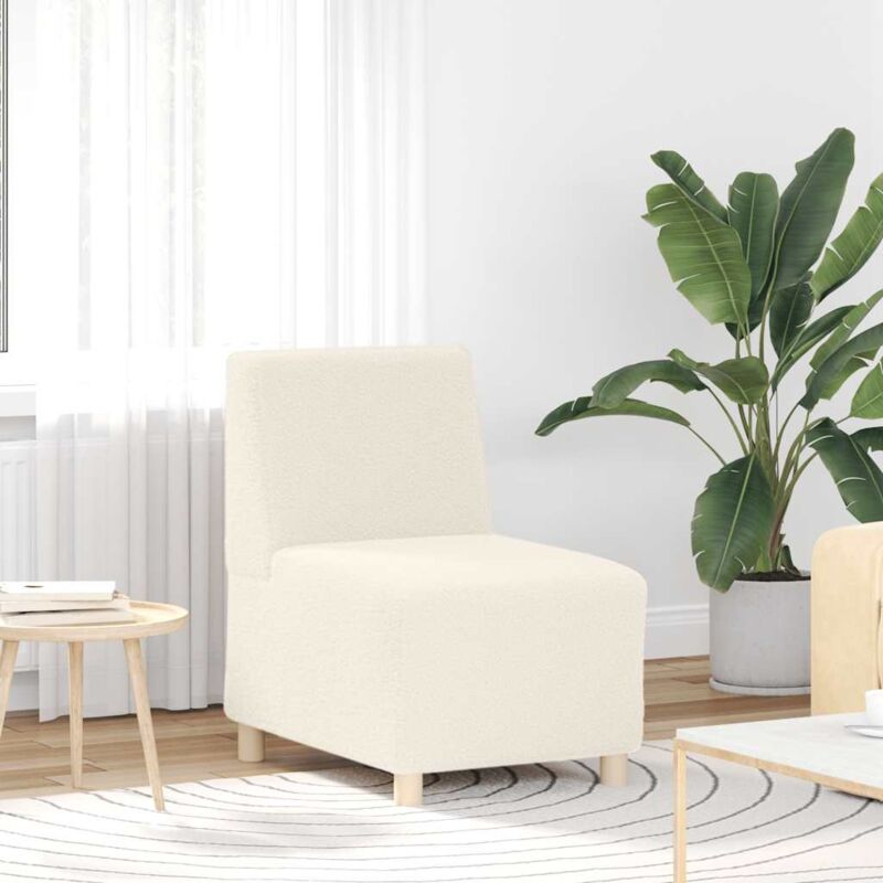 Vidaxl - Fauteuil crème 55 cm tissu imitation laine bouclée