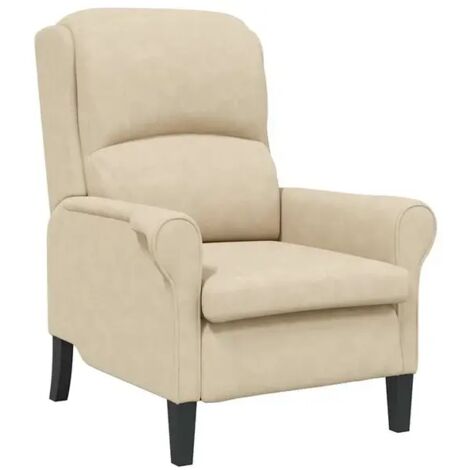 Fauteuil beige, 76 x 94 x 102 cm, microfibre.
