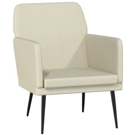 Fauteuil beige, dimensions 61x78x80 cm, en similicuir.