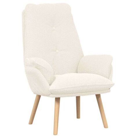 Fauteuil beige, dimensions : 69 x 74 x 93 cm, revêtement en velours sherpa.