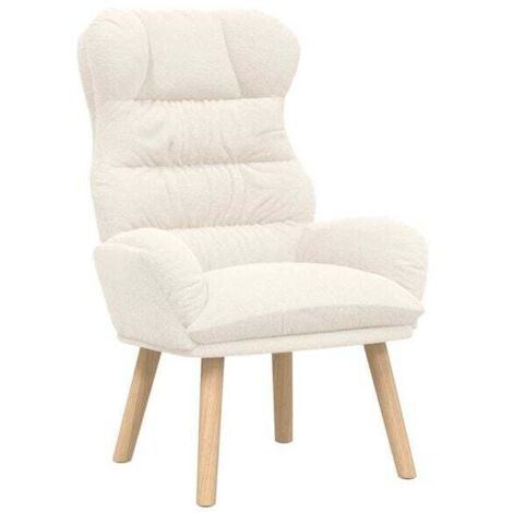 Fauteuil beige, dimensions : 69 x 74 x 93 cm, revêtement en velours sherpa.