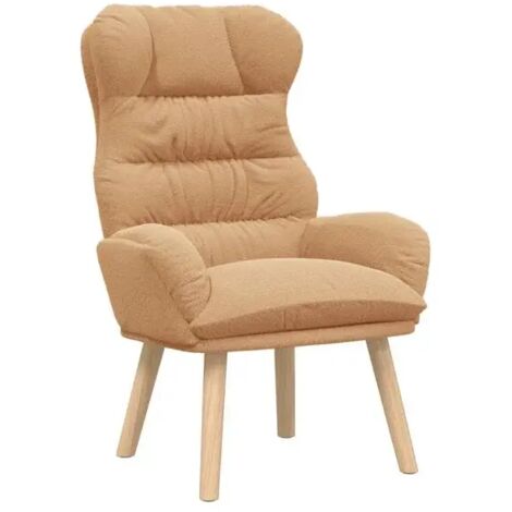 Fauteuil beige, dimensions : 69 x 74 x 93 cm, revêtement en velours sherpa.
