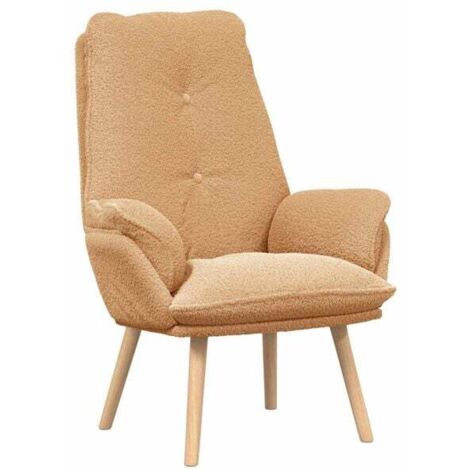 Fauteuil beige, dimensions : 69 x 74 x 93 cm, revêtement en velours sherpa.