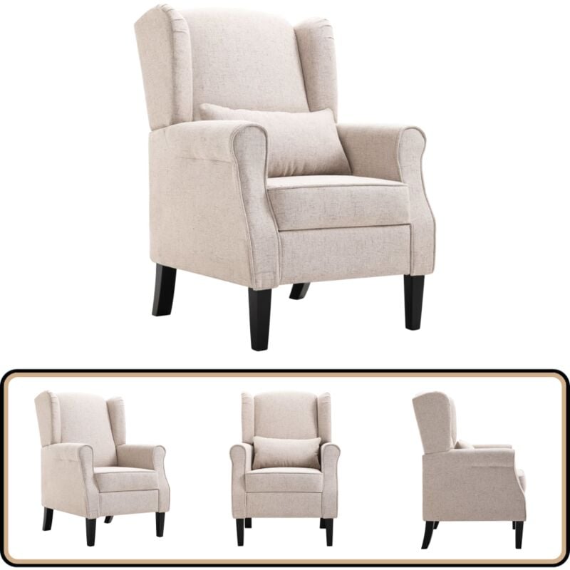 Vidaxl - Fauteuil beige tissu - Fauteuil Beige - Chaise Confort - Fauteuils Design - Mobilier Intérieur - Chaise Salle à Manger