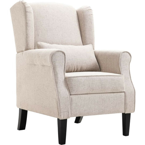 Fauteuil Beige Tissu Kiza