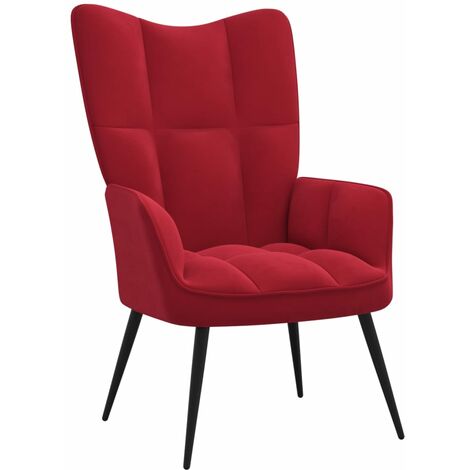 Fauteuil bergère Rouge bordeaux Velours