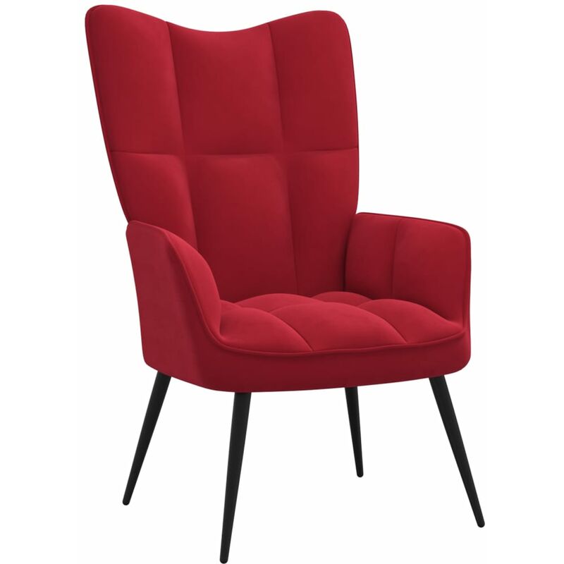 Fauteuil bergère Rouge bordeaux Velours Fauteuil bergère Rouge bordeaux Velours