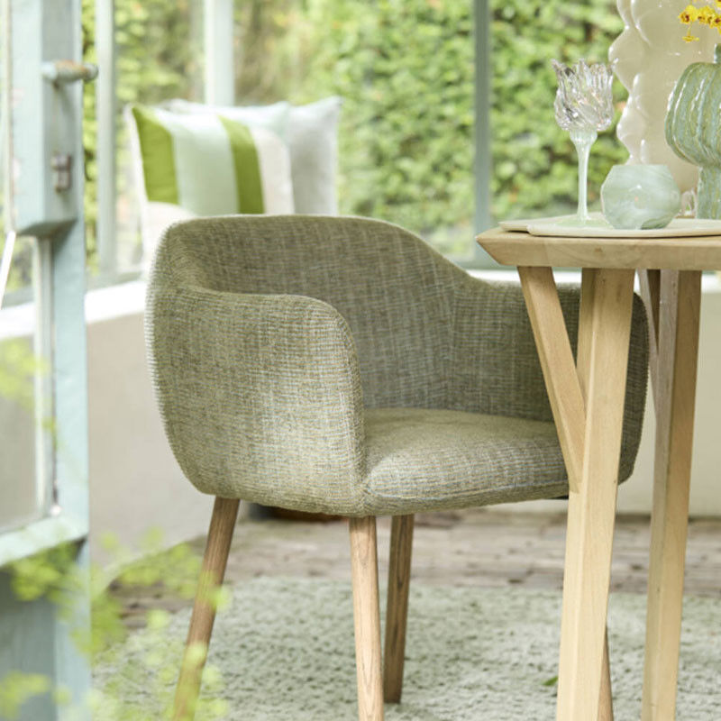 Fauteuil Blaine tissu marron clair 63x77x56cm