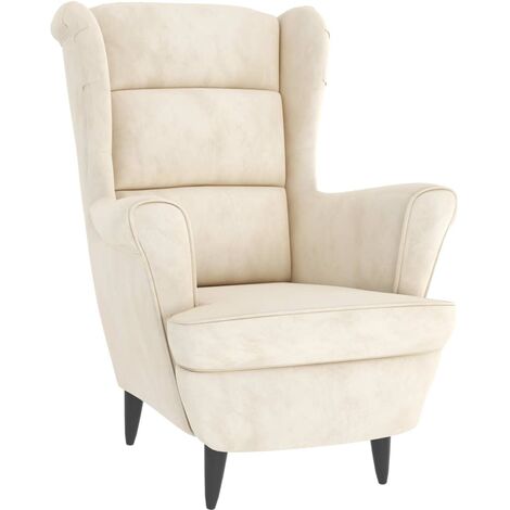 Fauteuil Blanc crème Velours