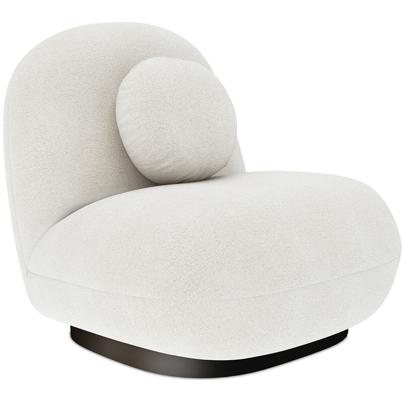 Fauteuil tapissé en tissu bouclé - Larry Blanc