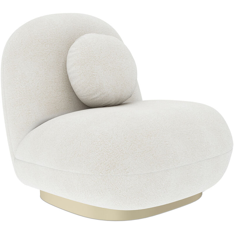 Privatefloor - Fauteuil tapissé en tissu bouclé - Larry Blanc Privatefloor - Fauteuil tapissé en tissu bouclé - Larry Blanc