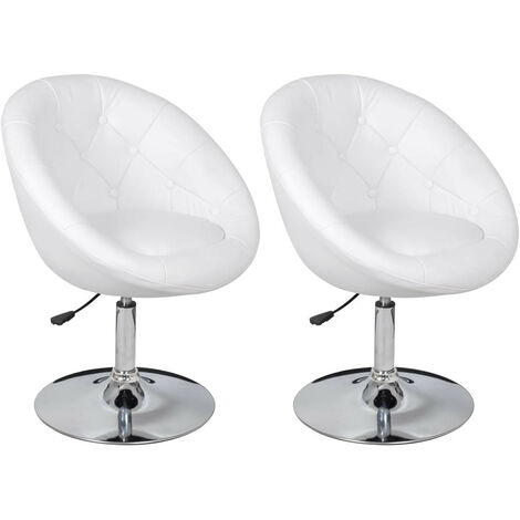 Fauteuil Blanc Similicuir kapole - Lot de 2