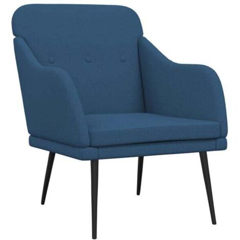 Fauteuil bleu, 63x76x80 cm, tissu.