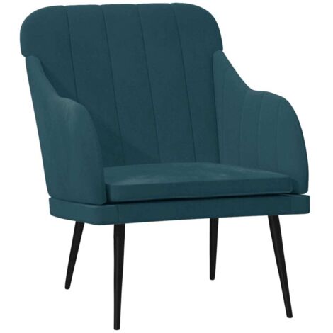 Fauteuil Bleu 63x76x80 cm Velours vidaXL