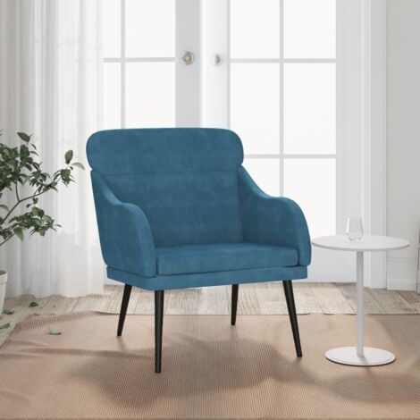 Fauteuil Bleu 63x76x80 cm Velours vidaXL