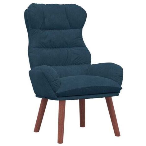 Fauteuil bleu, 69 x 74 x 93 cm, velours.