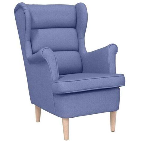 Fauteuil bleu denim, dimensions 74 x 84 x 100 cm, tissu