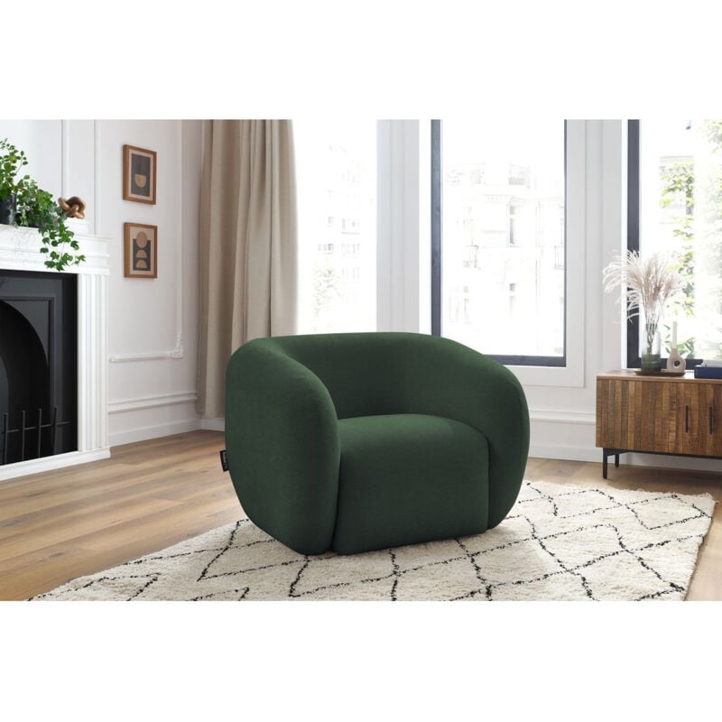 Fauteuil celine tissu lisse Vert - Bobochic