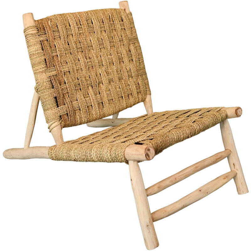 Fauteuil bois organique Japendi Naturel 60x95x75 cm